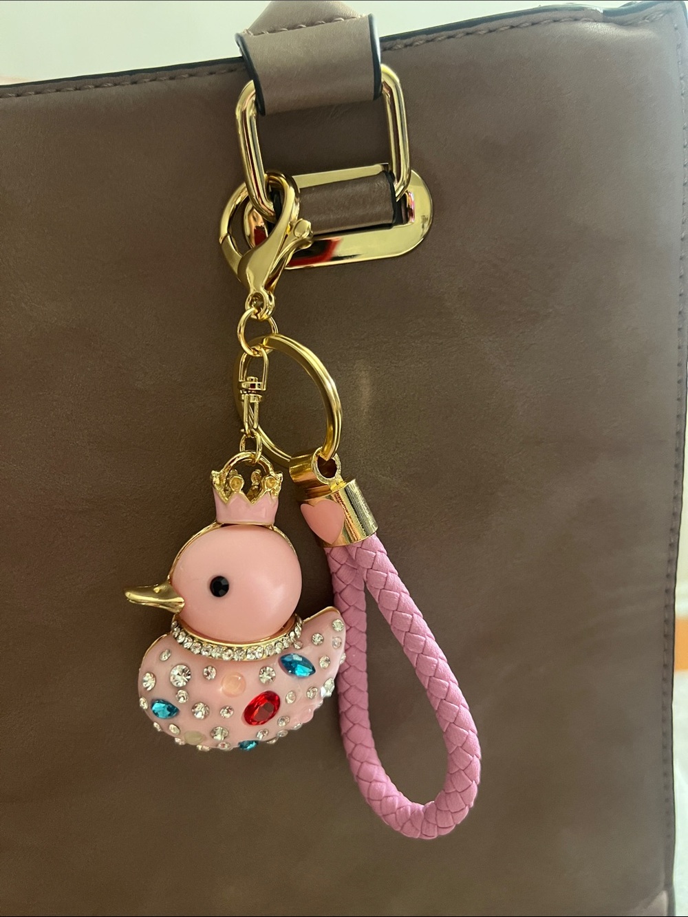 Jeweled Duck Keychain Bag Charm